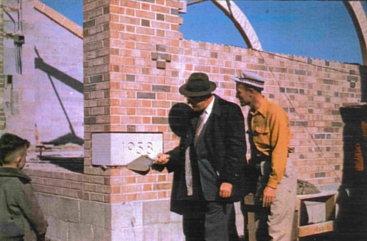 Laying date stone for new Peace Presbyterian Church Laying date stone for new Peace Presbyterian Church